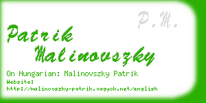 patrik malinovszky business card